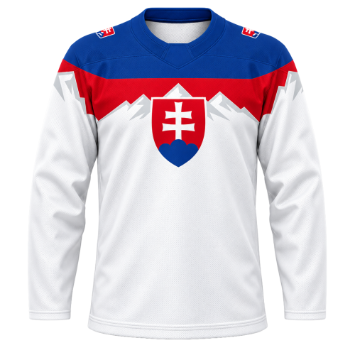 Fanúšikovský dres Slovensko biely - sublimovaný s motívom Tatier Fanúšikovský dres Slovensko biely - sublimovaný s motívom Tatier