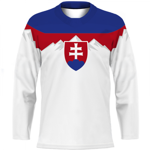 Fanúšikovský dres Slovensko biely - sublimovaný s motívom Tatier