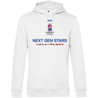 Fanúšikovská mikina s kapucňou MS U18 logo biela