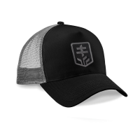 Šiltovka čierna so šedou sieťkou a šitým logom HOCKEY SLOVAKIA