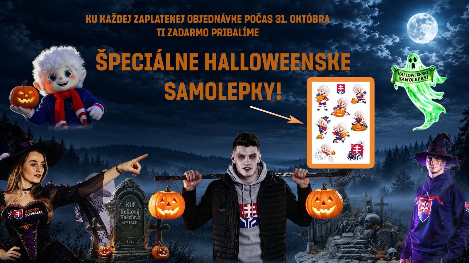 Ku každej zaplatenej objednávke počas 31. októbra ti zadarmo pribalíme špeciálne halloweenske samolepky.